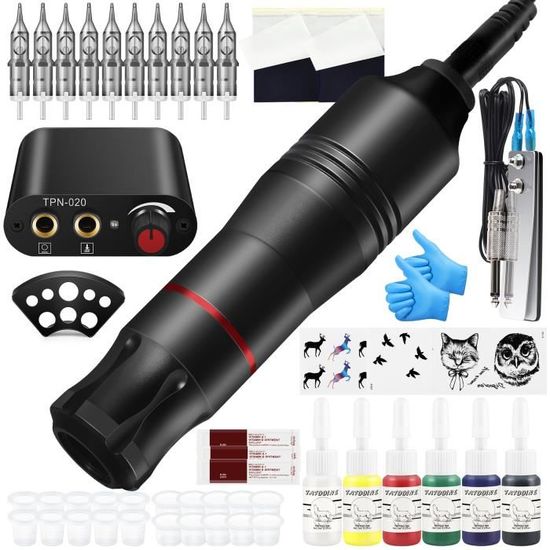 Kit Machine à Tatouer Ambition Soldier - Machine Rotative Sans Fil, Batterie 2400mAh, 40 Aiguilles Cartouches Glory, Valise Complète Pour Artistes