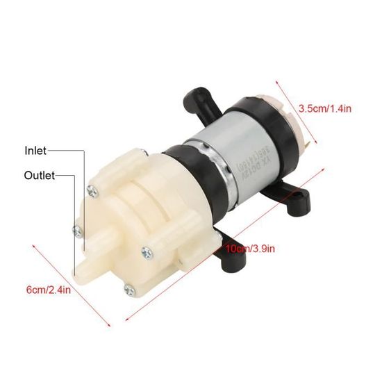 Pompe à Diaphragme 12V Wacent - Débit 1.5-2L/min - Pour Aquarium, Machine à Thé