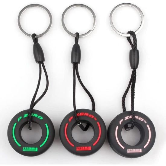 Porte-Clés Voiture En PVC Souple - 2 Pièces Design Pneu - Cadeau Pour Automobilistes