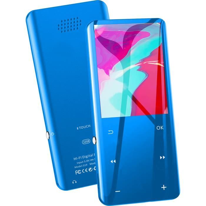 ANTCOOL 32Go Haut-Parleur MP3 Bluetooth 5.2, 2,4 Pouces Lecteur Audio HiFi en Métal avec Boutons Tactiles, Radio FM, l'alarme, E-dic