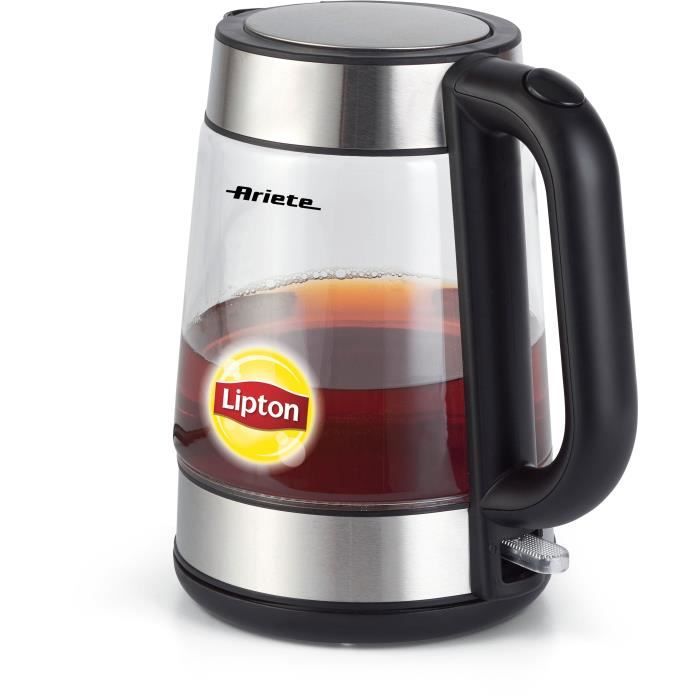 ARIETE 2874 Théière en verre Lipton sans fil - Capacité 1,7 L - 2200 W - Blanc