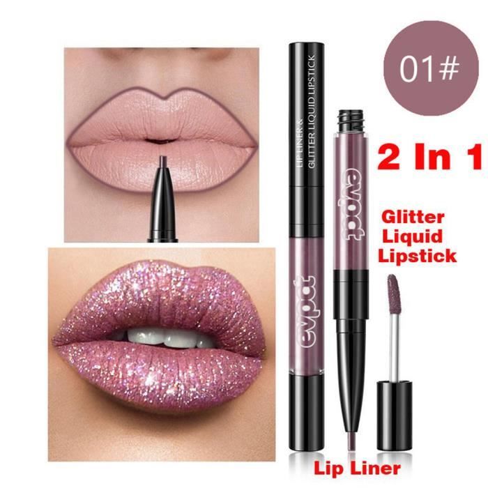 Pearl Shining Double-end Lasting Lipliner Crayon à lèvres imperméable à l'eau 7 Co JCH90515684A_7274