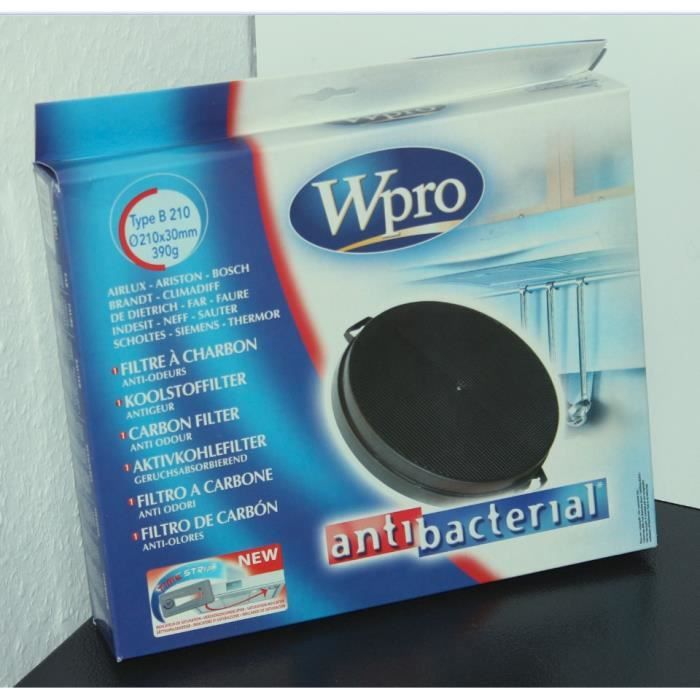 Wpro antibactérien cuisinière hotte Filtre carbone B210 FAC539 Bosch Neff Indesit