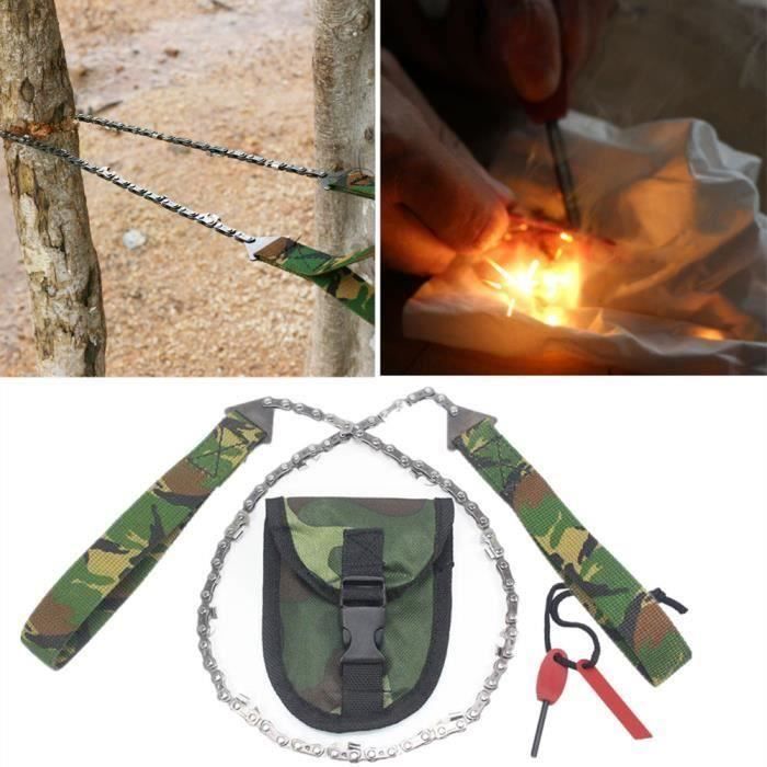 Fournitures de camping Chaîne de main portable outil scie fil Allume-feu Camping Randonnée d'urgence extérieure67386
