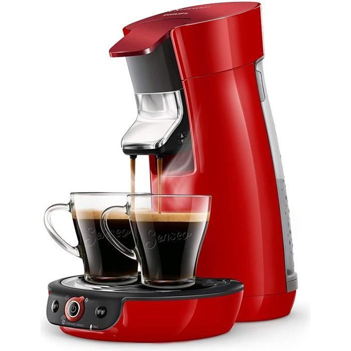 Philips HD6564/81 Machine à café à dosettes SENSEO Viva Café Duo Select Rouge Scintillant