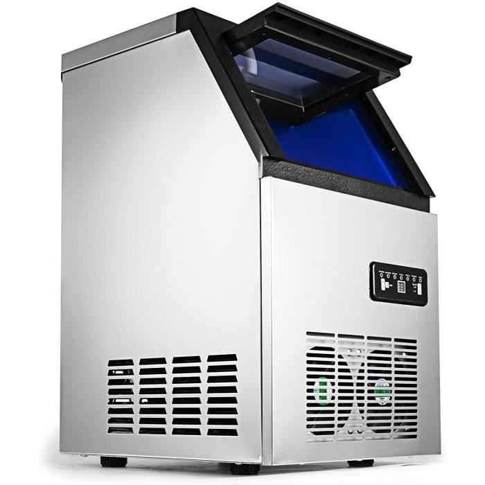 MACHINE A GLACONS SucceBuy 220V 60KG Machine A Glaçons Acier Inoxydable Machine A Glace Portable et Rapide (60KG)26