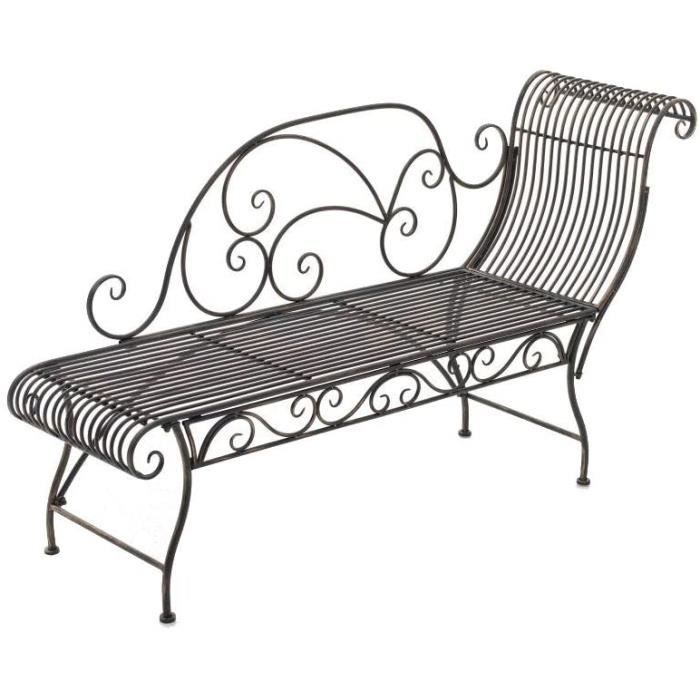 CLP Banc de Jardin Karma en Fer Forgé - Banc avec Récamière - Banquette de Jardin Style Romantique - Chai18