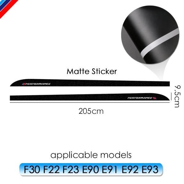 F30 205CM Matte -5D Carbone Fibre Côté Jupe Seuil Racing Stripe pour BMW F30 F31 F32 F33 F22 F23 F15 F85 F10 E60 E61 G30 E90 M Perfo