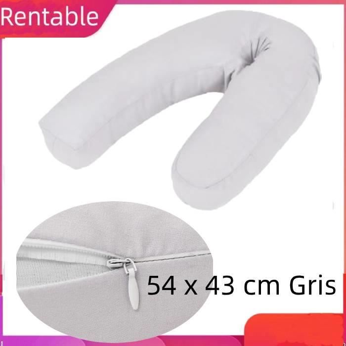 yuehuuroom© Coussin de grossesse en forme de J 54 x 43 cm Gris Amovible