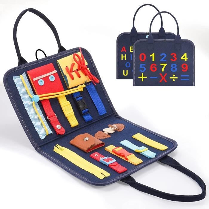 Pliable Busy Board Montessori Jouets & Cadeaux pour Enfants(bleu)