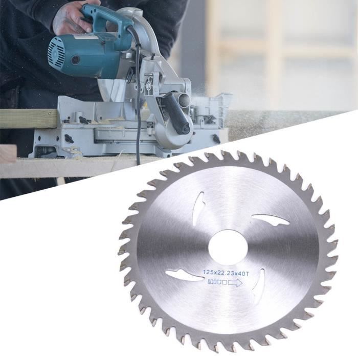 HURRISE lame de scie au carbure Lame de scie circulaire Disques de coupe pour le travail du bois au carbure Roue 125 x 22,23 x 40T