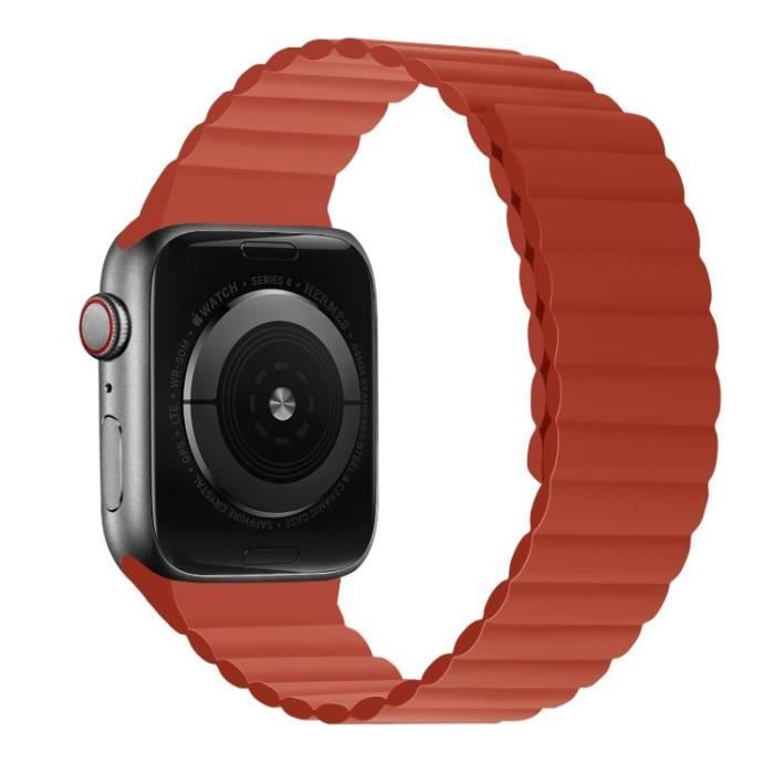 Magnétique Bracelet Pour Montre Connectée Sangle Pour Apple Watch Series 7 41Mmsérie 6-5-4 40Mm-Série 3-2-1 38Mm - Rouge