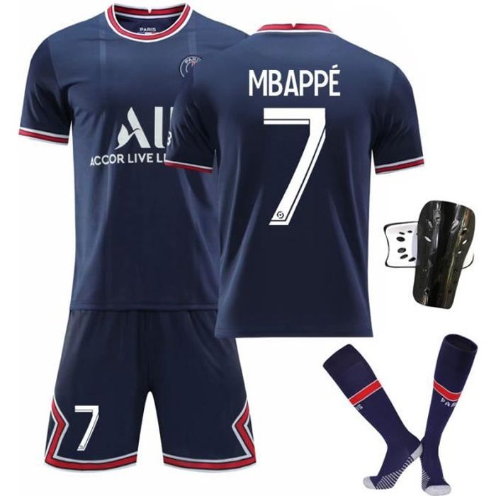 Maillot Paris 2021-2022 domicile et extérieur n°7 tenue d'uniforme de football enfant Mbappé