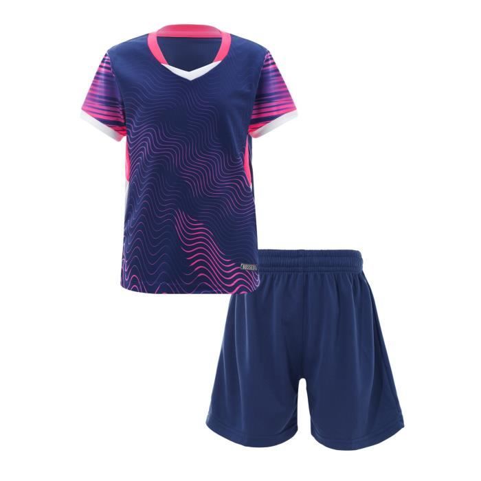 YOOJIA Ensemble de Vetements de Football Garçons Enfants Shorts Sport Cordon Soccer Jersey T-Shirt à Manches Courtes 5-14 Ans