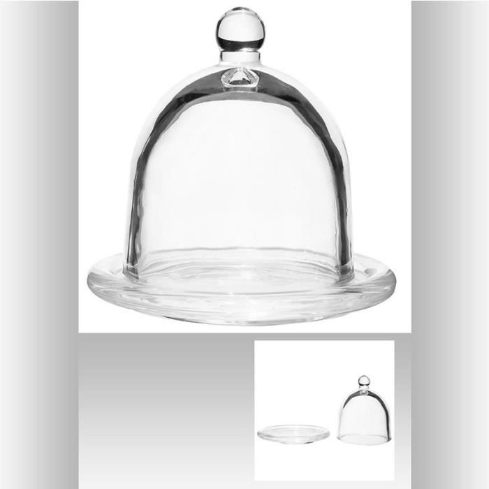 CLOCHE ET SOCLE EN VERRE 9CM