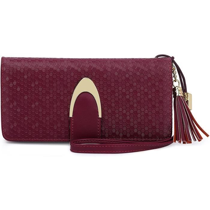 Pomelo Best Portefeuille Femme Longue Porte-Cartes Porte-Monnaie avec RFID Blocage,Parfait pour Cadeau de Noël Saint-Valentin