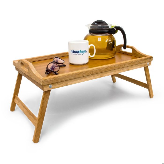 Relaxdays 10012858 Plateau de Lit Bambou 50 x 3…