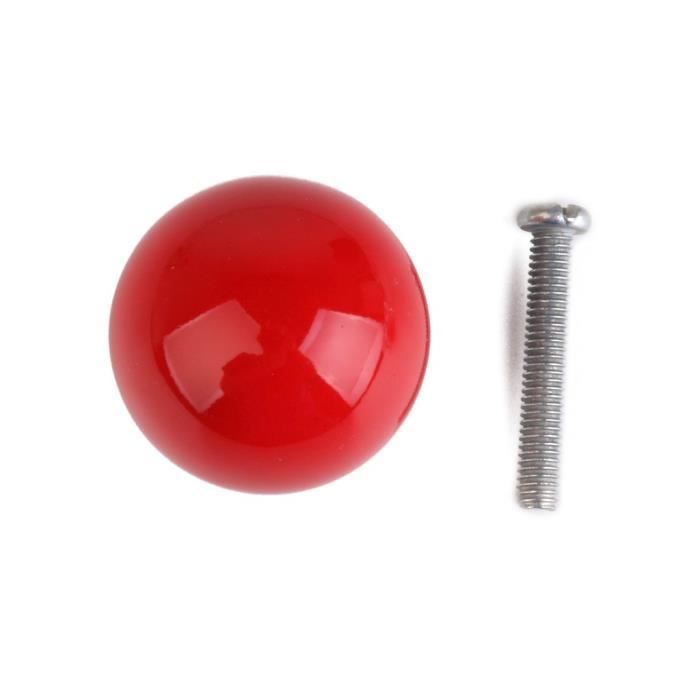 Poignée Bouton de Porte Boule pour Tiroir Placard - Rouge