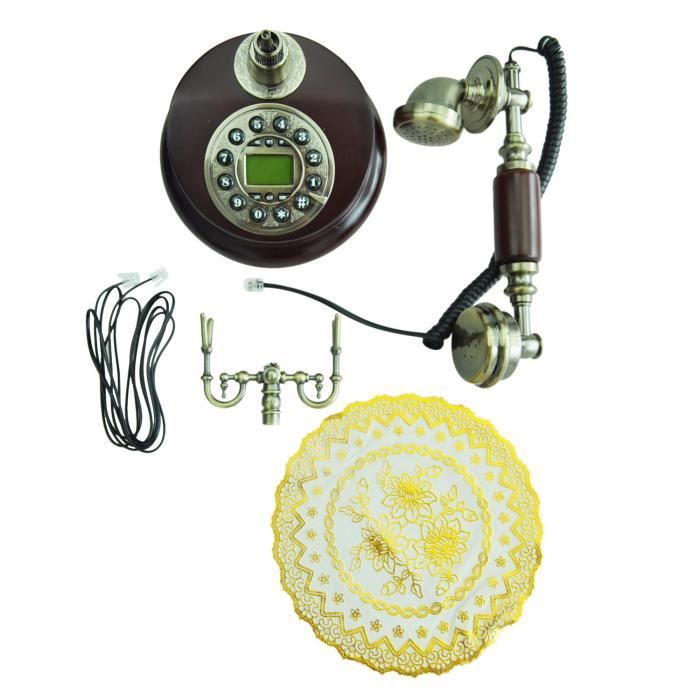 Telephone Fixe Resine Retro Antique avec Repondeur Combine