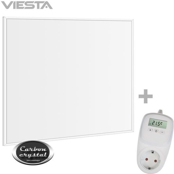 Radiateur infrarouge pour plafond VIESTA CF360 60x60cm Panneau chauffage électrique 360W + Thermostat TH10