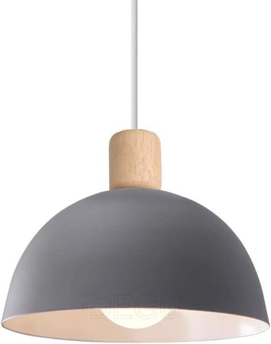 Plafonnier Suspendu Rétro Hofstein - Métal Noir Et Bois - 1 à 3 Lumières - Salon, Chambre
