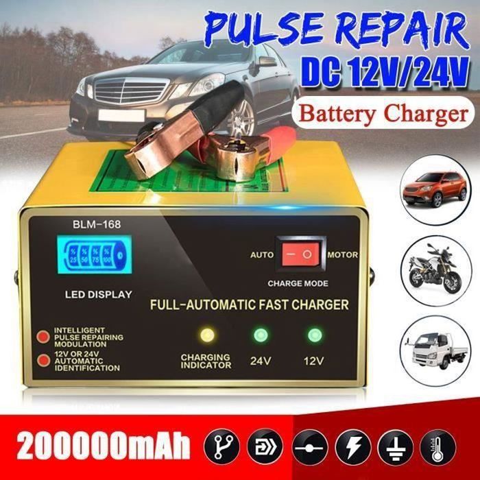 Chargeur De Batterie Intelligent 12V 120W - 7 étapes, Charge Rapide - Pour Voiture, Moto, Tondeuse, Bateau