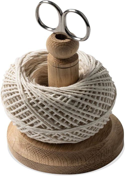 Distributeur De Ficelle Burgon & Ball - Bois Et Émail, 120m De Ficelle Jute Inclus - Rangement Élégant Pour Jardin