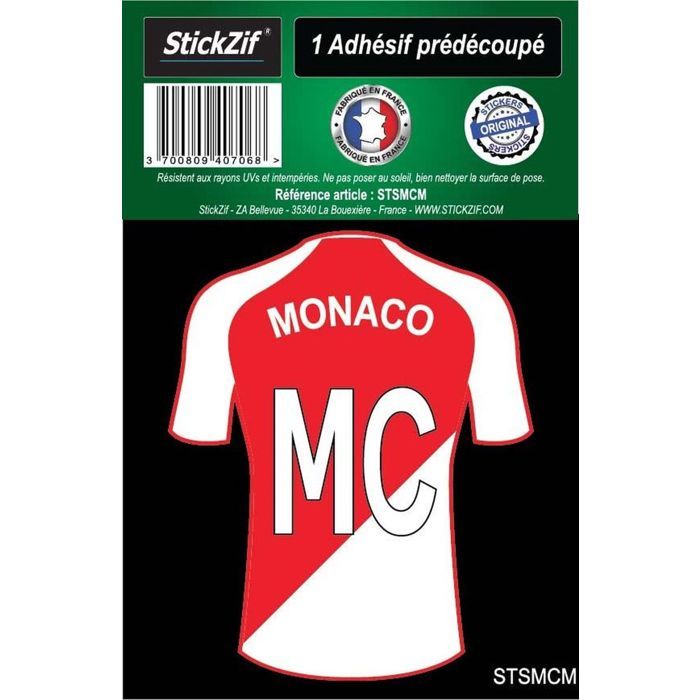 Autocollant Plaque Immatriculation AS Monaco - Dimensions Officielles 4,5 X 9,8 Cm, Vinyle Résistant Aux Intempéries