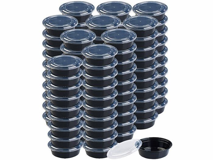 100 boîtes de conservation rondes avec couvercles – 900 ml 100 boîtes de conservation rondes avec couvercles – 900 ml