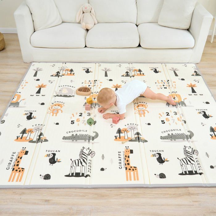 Tapis déveil pliable réversible et imperméable - 180x150x1cm Tapis