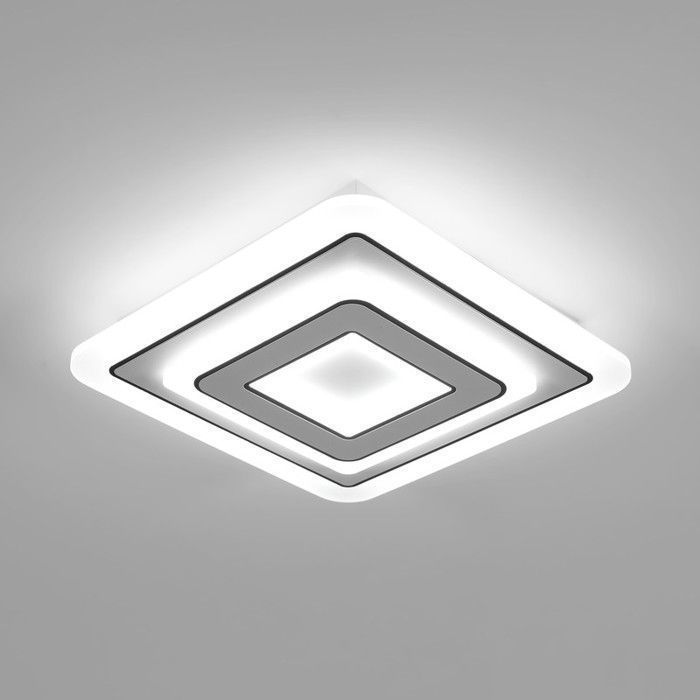 DELIPOP Plafonnier LED Carré Design Moderne 32W Blanc Froid - Lampe Noir et Blanc pour Salon Chambre