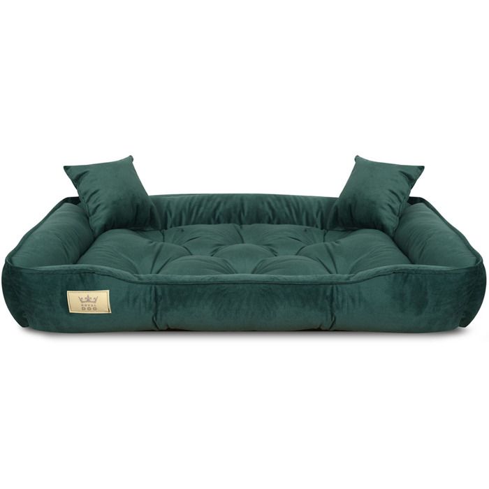 Meilleurs prix pour Lit Pour Chien EDANTI Prestigious En Velours 130x105 Vert Foncé