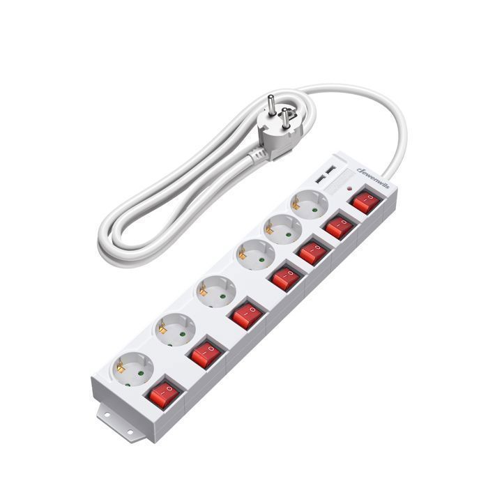 Bloc Multiprises "90°" (6 Prises, Protection Contre La Surtension