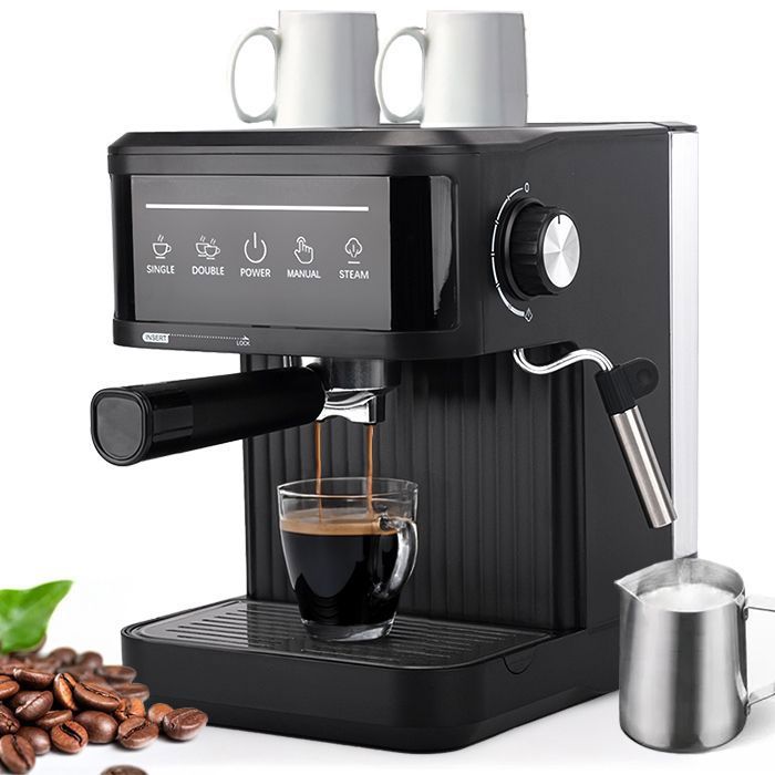 Machine à café Expresso semi MK868 automatique - 20BAR - Mousse lait concentrée 1.5L 850w écran tactile-Coupe simple double-noir - Upasco