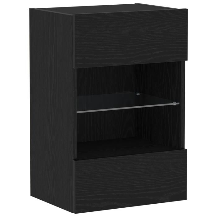 Automne/hiver 2025 Meuble TV LED - Meuble de rangement - Chêne Noir 40x30x60 5cm en Bois dingénierie FR771