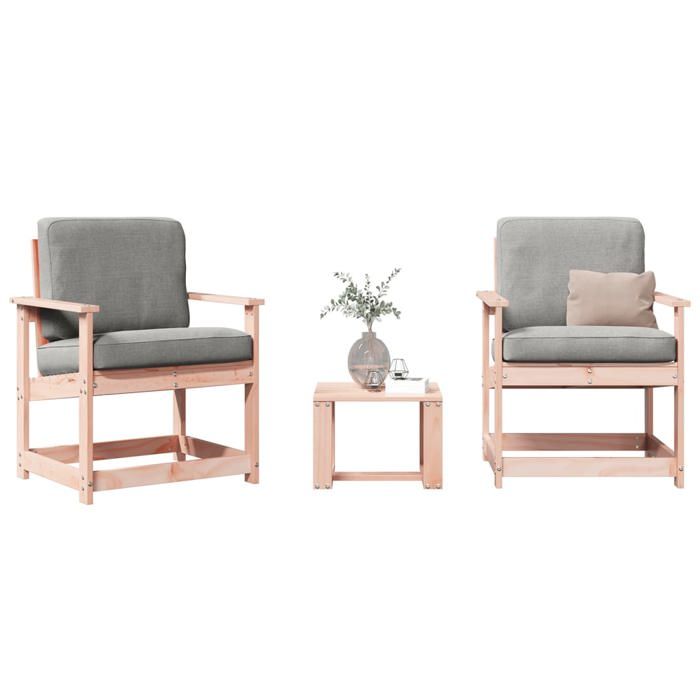 CHEZ JILI*Salon de jardin Design Classique - RUIGOU - 3 pcs bois massif douglas84347