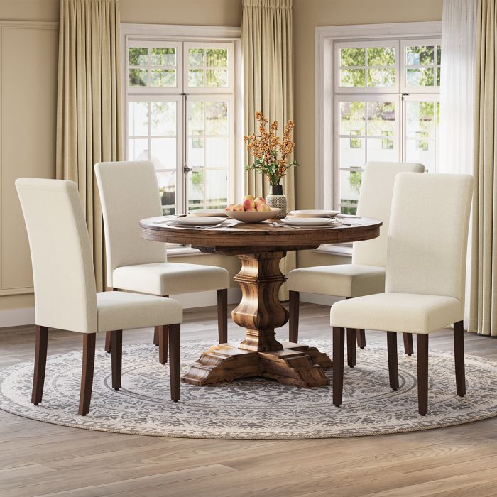 Chaises Salle à Manger - VASAGLE - Lot de 4 - Dossier Haut - Assise Épaisse - Blanc Crème Chaises Salle à Manger - VASAGLE - Lot de 4 - Dossier Haut - Assise Épaisse - Blanc Crème