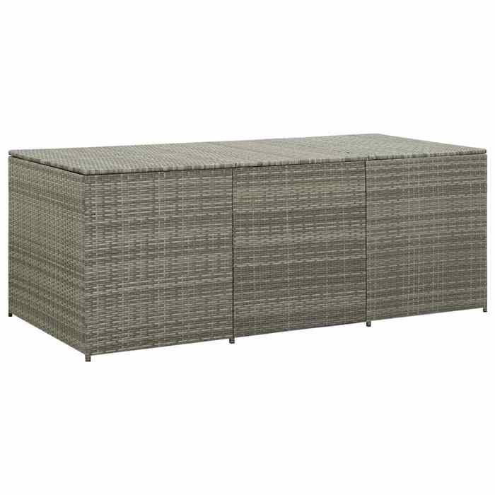 @FRENCH COFFRE DEXTERIEUR - TOP VENTES - Boîte de rangement de jardin résine tressée 180x90x70cm gris 7007645