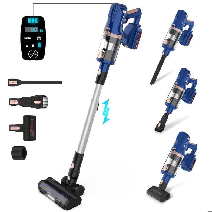 Aspirateur Balai - Aspirateur sans fil UMLo V11- 28000Pa -Aspirateur multiples- Ecran LED- batterie de 4000mAh - Umlo