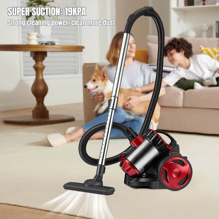 Aspirateur Traîneau H.Koenig STC62 – Sans Sac, Cyclonique, 850W, Silencieux, Bleu