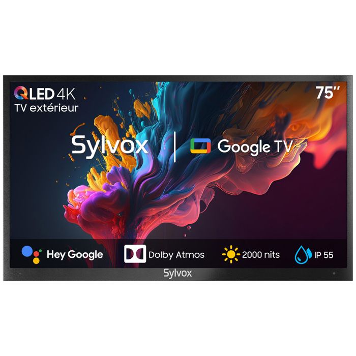 Télévision QLED SYLVOX Poolpro 2.0 75 (190 cm) 2000 nits 4K UHD IP55 étanche
