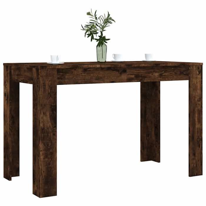 Table de salle à manger - vidaxl - Chêne fumé - 120x60x76 cm - Bois dingénierie - Rectangulaire - Contemporain