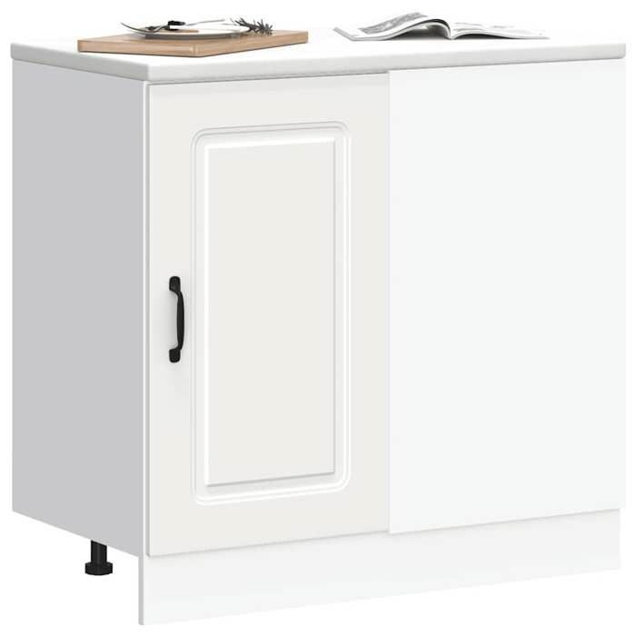 Black Week Armoire rangement - CLARENCE - Vitrine de cuisine - Grande espace - Kalmar blanc bois dingénierie AA2221