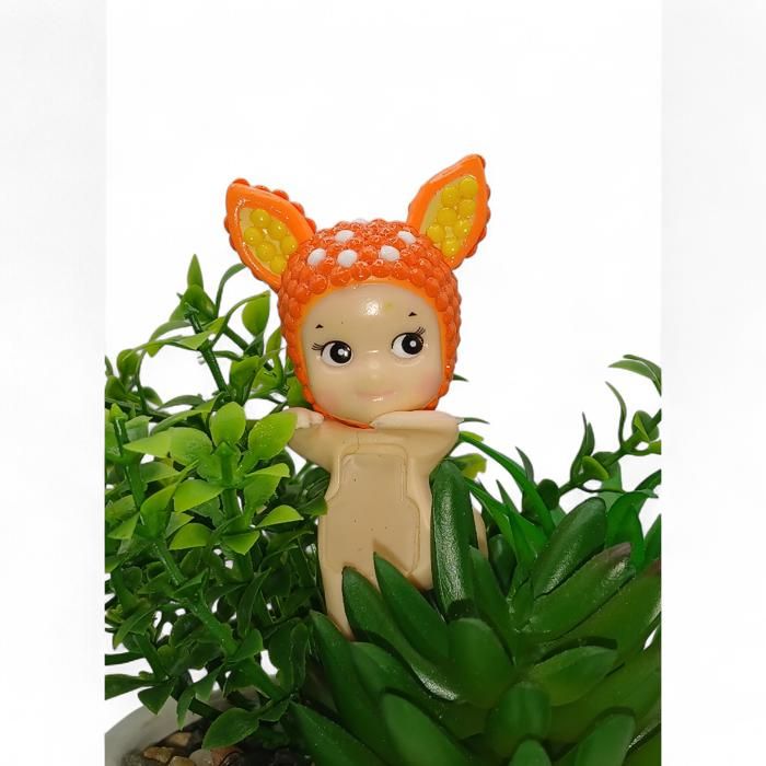 BB ANGELL creation original hippers ANIMAUX orange décoré fait main figurine jouet type Sonny angel cadeaux anniversaire collection