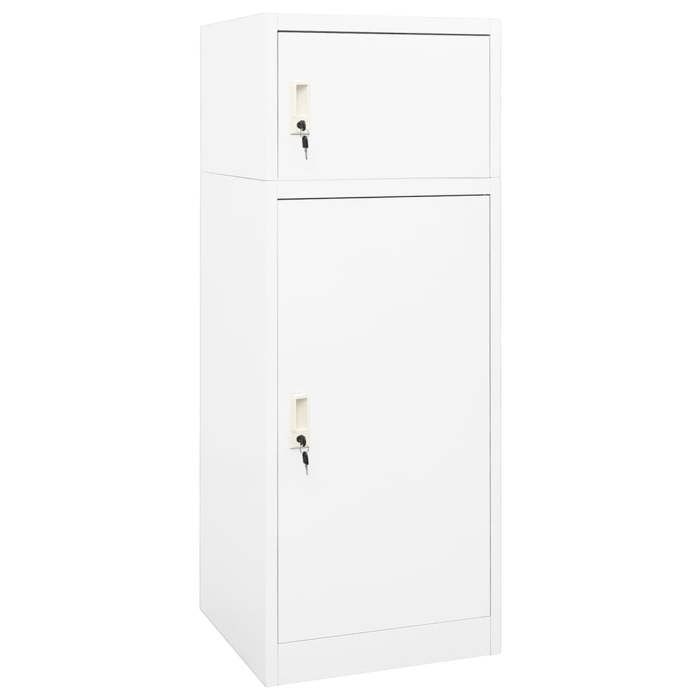 Comparer les prix de Armoire à selles en acier - vidaXL - Blanc - 53x53x150 cm - Portes verrouillables - Porte-selle réglable - 2 étagères