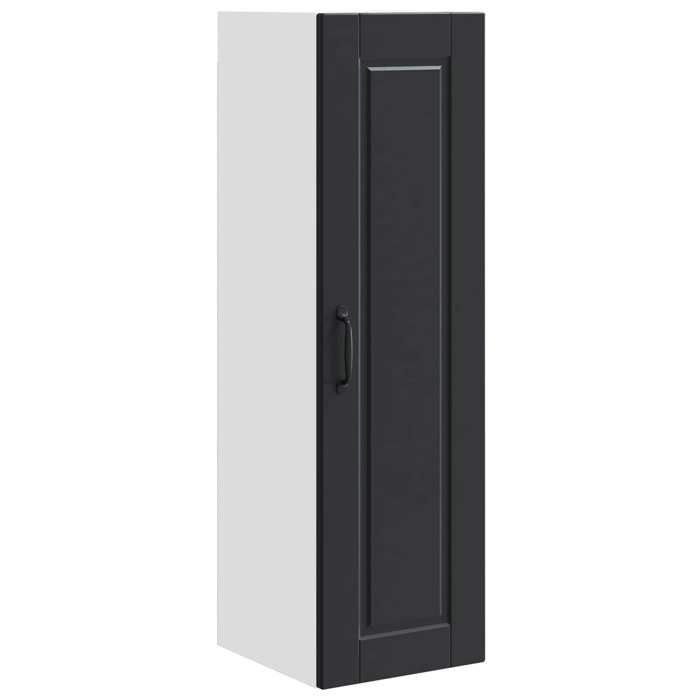 SOLDE DHIVER®Buffet de Cuisine KENNETH - Armoire Bas/Colonne/ Armoire de cuisine - Noir 30x31x100cm - Bois dingénierie - 607613