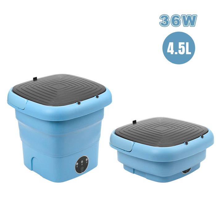 Mini machine à laver 45 L fonction antibactérienne à lumière bleue minuterie intelligente à trois vitesses- bleue