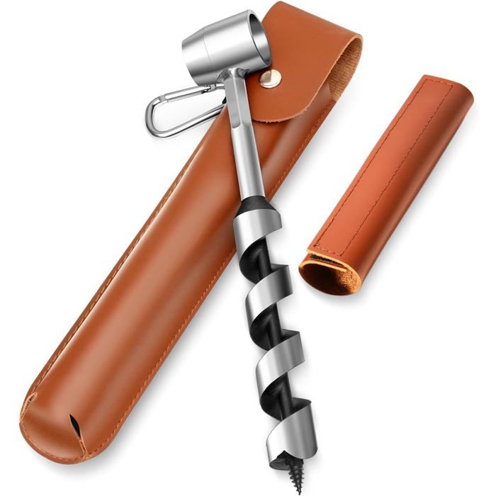 Outil dextérieur amélioré perceuse à bois manuelle à spirale de 1 x 10 pouces (environ 254 cm) avec une clé fixe plus affûtée.