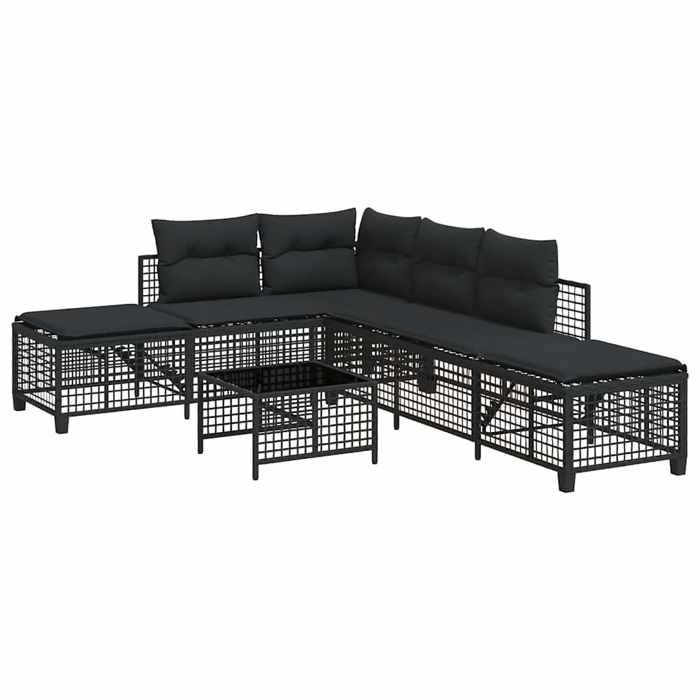Salon de jardin dangle 3 pièces avec coussins noir résine tressée - vidaXL - tissu - noir 873shz38r