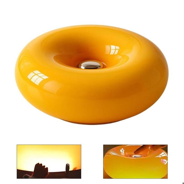 Lampe donut créative lampe LED en verre de 30 cm commande tactile décoration